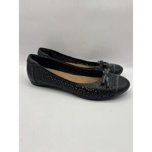 Clarks Bendables Poem Journal Perforated Leather Ballet Flats Women Size 9